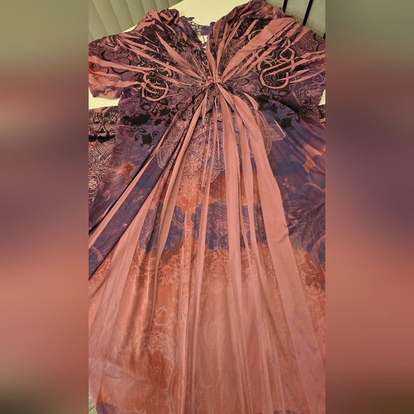 ONE WORLD Pink and Purple Women's Dress - Picture 12 of 15